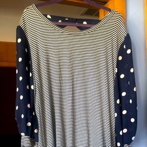 Striped and polka dot tunic